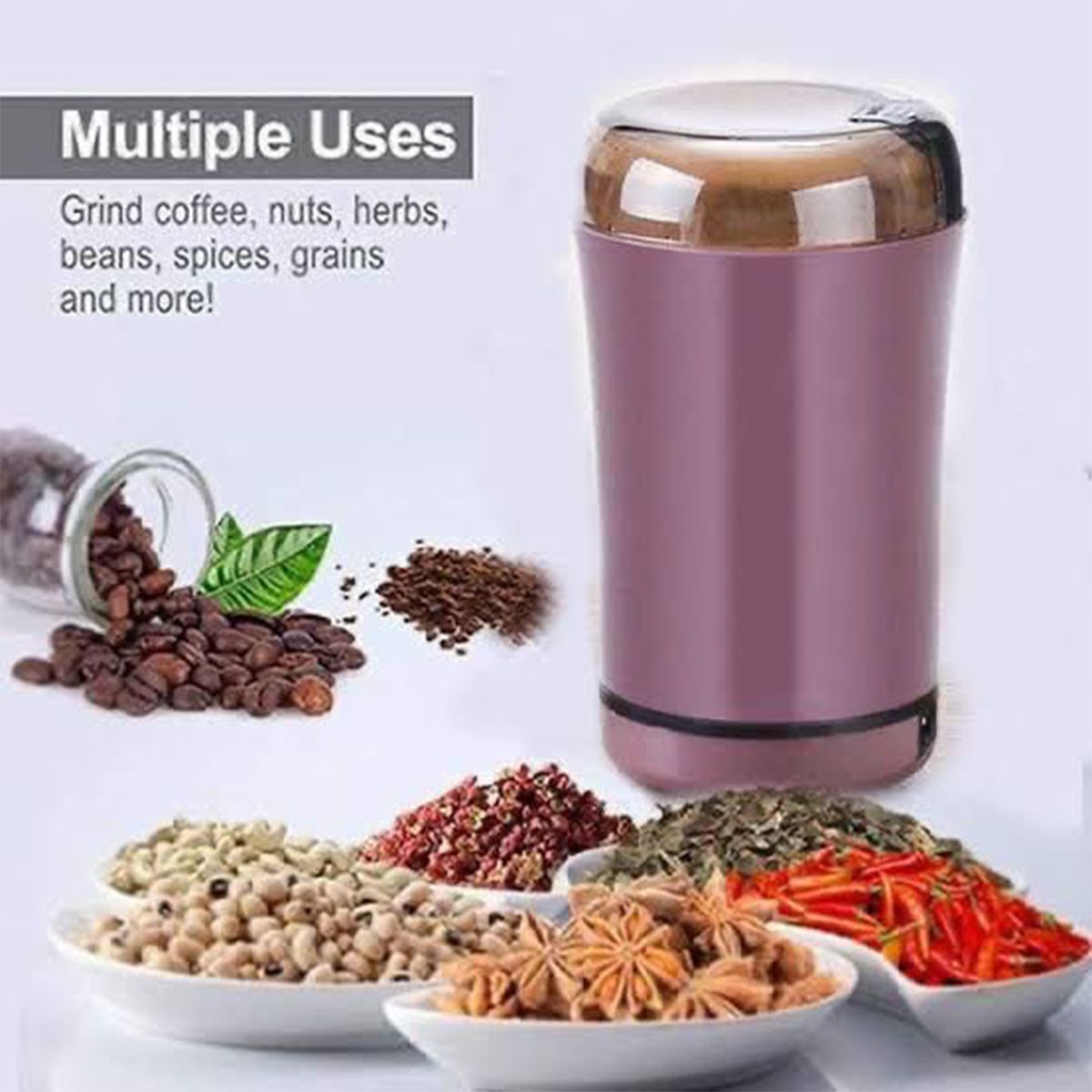 Mini Kitchen Electric Coffee Grinder Cereals Nuts Beans Spices Grains Grinding Machine Multifunctional Home Coffee Beans Grinder