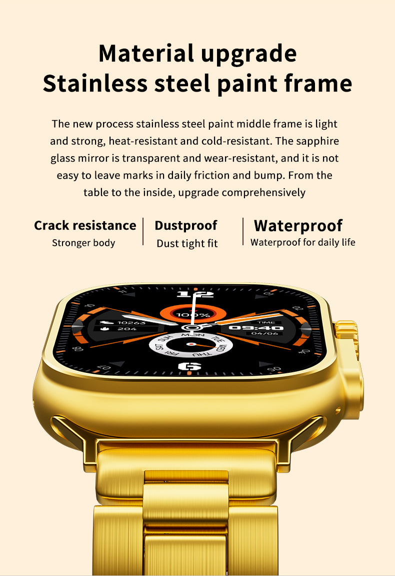 Newest Ultra Gold Series 9 Smart Watch Men GPS NFC IP67 Smartwatch Waterproof Sport Mode Fitness