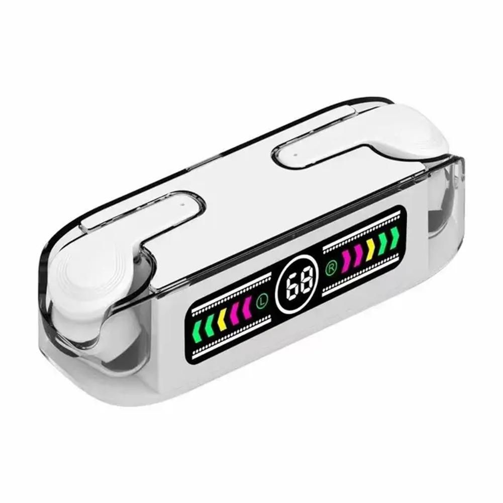M12 MAX Bluetooth Earphone Headphones Mirror Wireless Stereo Headset 5.3 with Digital Display Sports Earbuds for Gaming