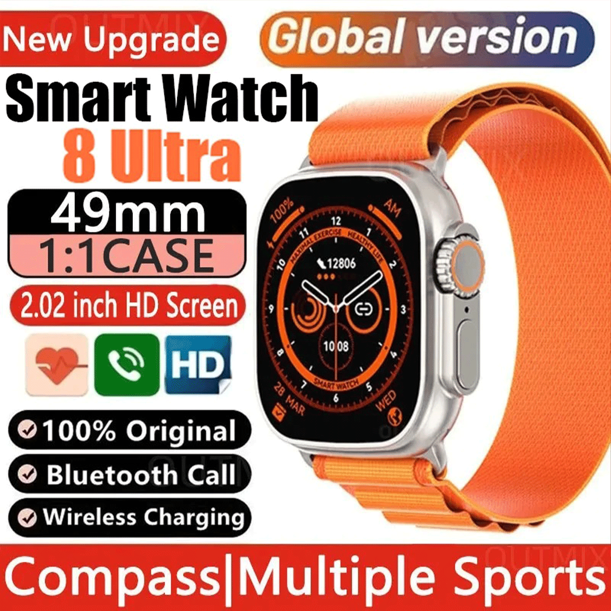 Watch 8 Ultra Smartwatch For Man Woman Fitness NFC Original 1:1 Iwo Series 8 BT Call Smart Watches For Apple Android Phone